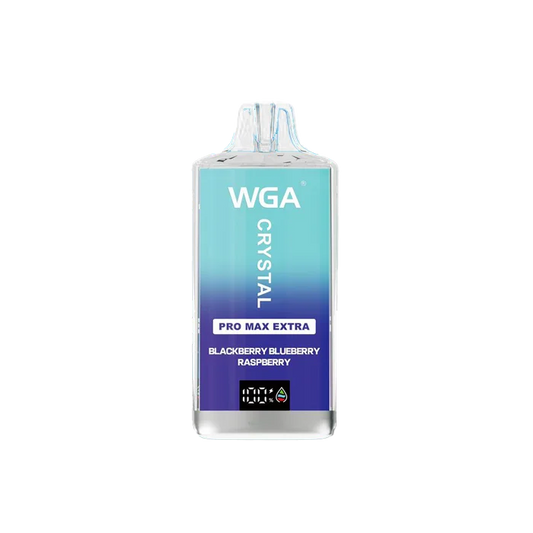 WGA Crystal Pro Max Extra 15000 Puffs Disposable Vape Box Of 10-650mAh Battery, Multiple Nicotine 11 Flavors