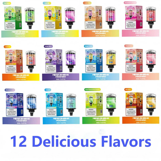 JNR Mega Shisha Hookah 100k puff Discount Price Best Sale-2200mAh Battery, 60ml E-liquid, Multiple Nicotine 12 Flavors