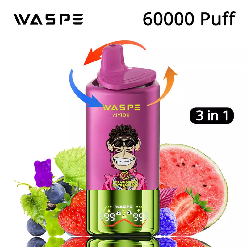 Waspe Aiviou 3 in 1 Triple Flavors 60000 Puffs 12 Flavors 60k Puff Vape Price