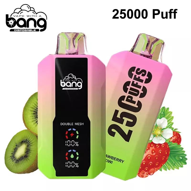 Bang 25000 Puffs LCD Screen Vape Dual Bang 25000 Puffs Vape 25K Disposable Vape Pen E Cigarette Prefilled 30ml 650mAh  Battery Disposable Vape 12 Flavors