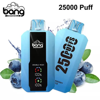Bang 25000 Puffs LCD Screen Vape Dual Bang 25000 Puffs Vape 25K Disposable Vape Pen E Cigarette Prefilled 30ml 650mAh  Battery Disposable Vape 12 Flavors