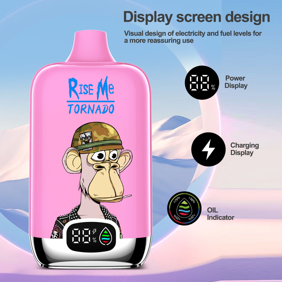 RahdM Vape RisE Me 12000 Big Puffs Disposable Electronic Cigarette Disposable LED Display With 20mg Nicotine
