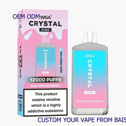 WGA CRYSTAL KING 12000 Puffs Disposable Vape Wholesale-650mAh Battery, Multiple Nicotine 13 Flavors