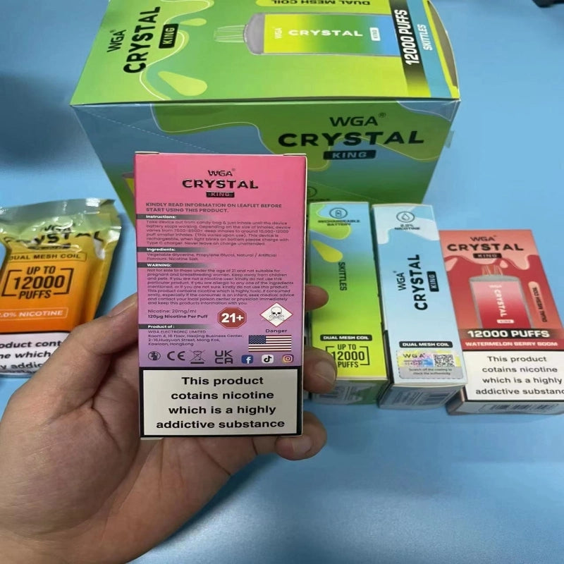 WGA CRYSTAL KING 12000 Puffs Disposable Vape Wholesale-650mAh Battery, Multiple Nicotine 13 Flavors