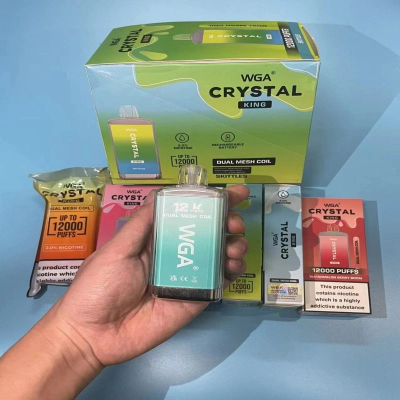 WGA CRYSTAL KING 12000 Puffs Disposable Vape Wholesale-650mAh Battery, Multiple Nicotine 13 Flavors