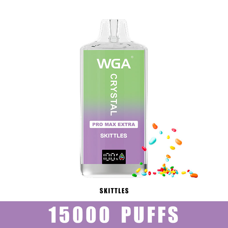 wga vape Crystal SKITTLES Pro Max Extra 15000 Puffs Disposable Vape