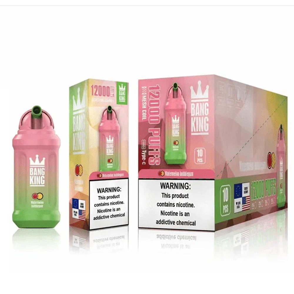 Bang King 12000 puffs disposable rechargeable vape in stock-650mAh Battery, 23ml E-liquid, Multiple Nicotine 19 Flavors