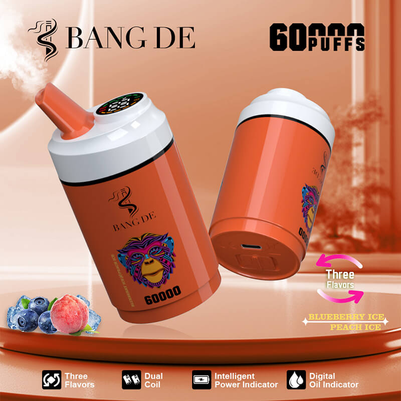 Bang DE 60K 3 in 1 Flavors Hot-Selling Model Wholesale Deal-850mAh battery, 60ml E-liquid, Multiple Nicotine 12 Flavors