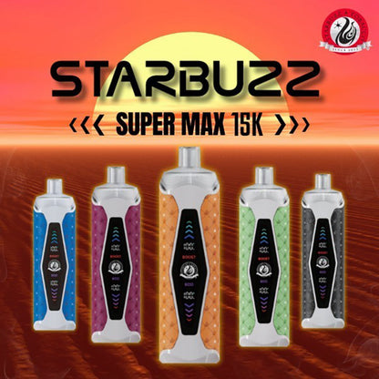 STARBUZZ SUPER MAX 15000 Puffs Disposable Vape Wholesale-850mAG battery, 20ml E-liquid, Multiple Nicotine 21 Flavors