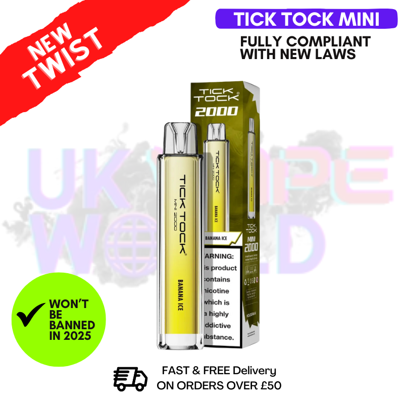 Banana Ice Tick Tock Mini 2000 Puff Kit