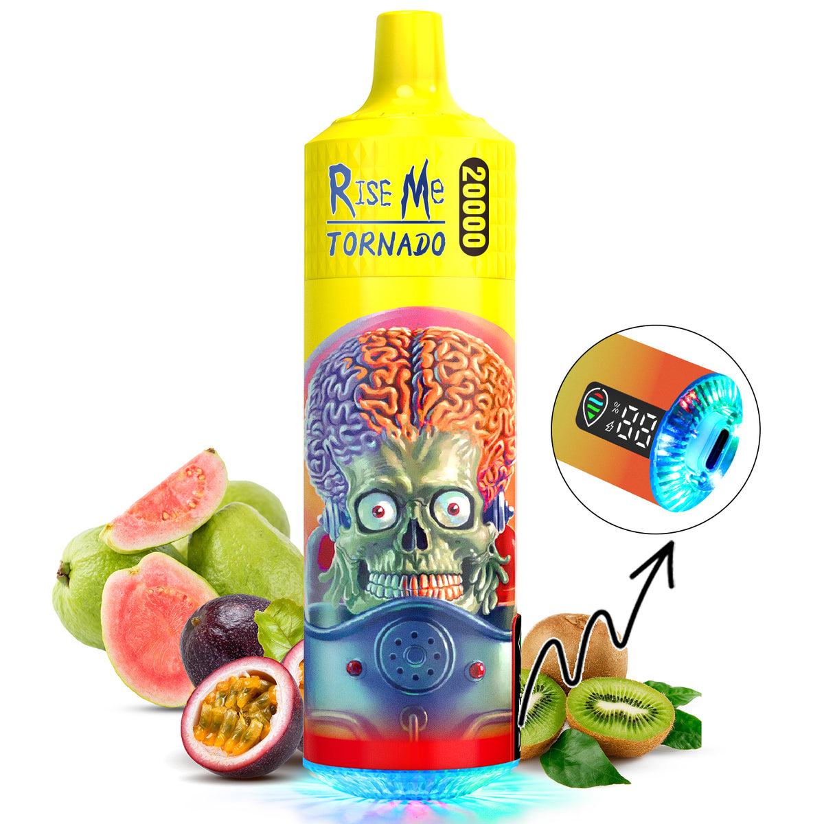 RahdM Tornado Rise Me Disposable Vape 20k Puffs E Cigarette Vape Fruit Flavours 20000 Puff Refillable Electronic Cigarettes 20MG Nic