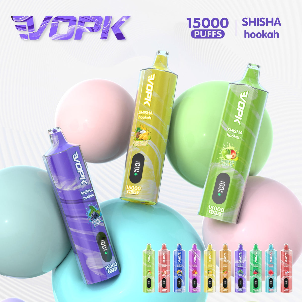 VOPK SHISHA  15000 Puffs Disposable Vape Wholesale-600mAh battery, 16ml E-liquid,Multiple Nicotine 12 Flavors