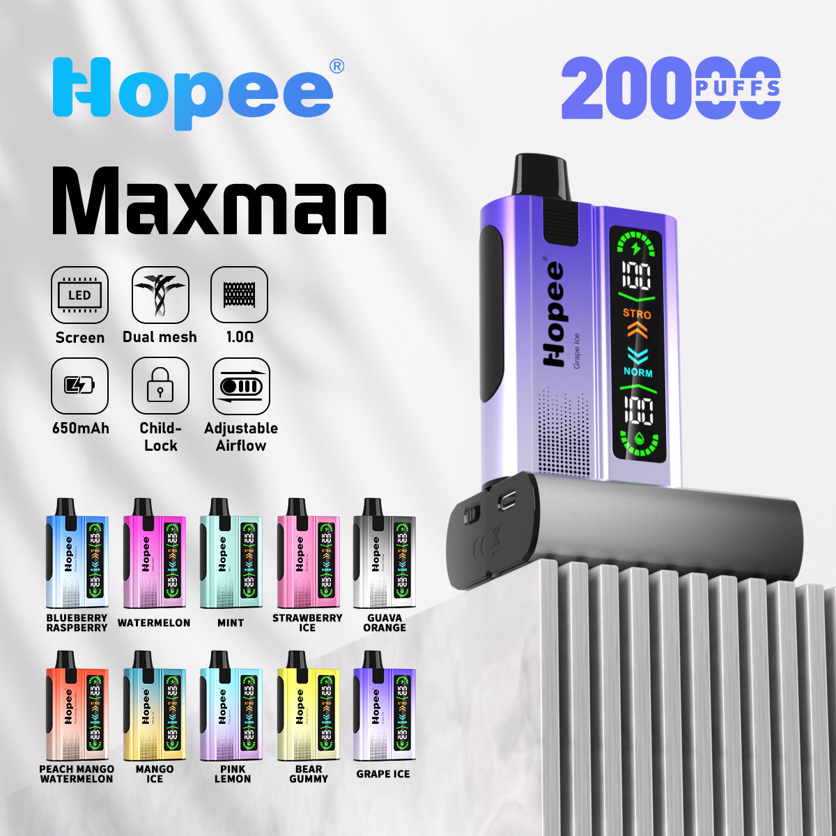 HOPEE Maxman 20000 Puffs Disposable Vape Wholesale
