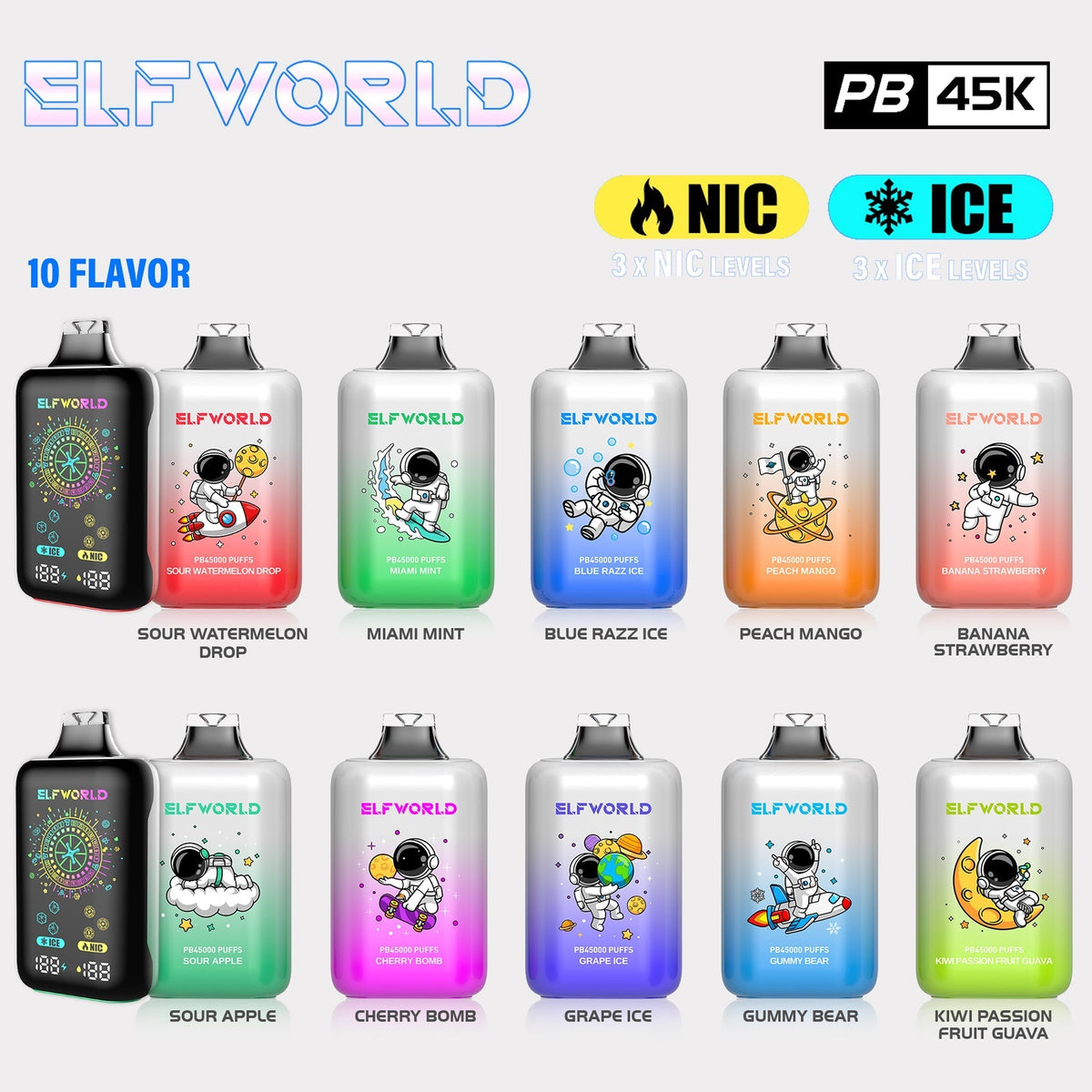 ELF WORLD PB45000 Puffs Disposable Vape Wholesale