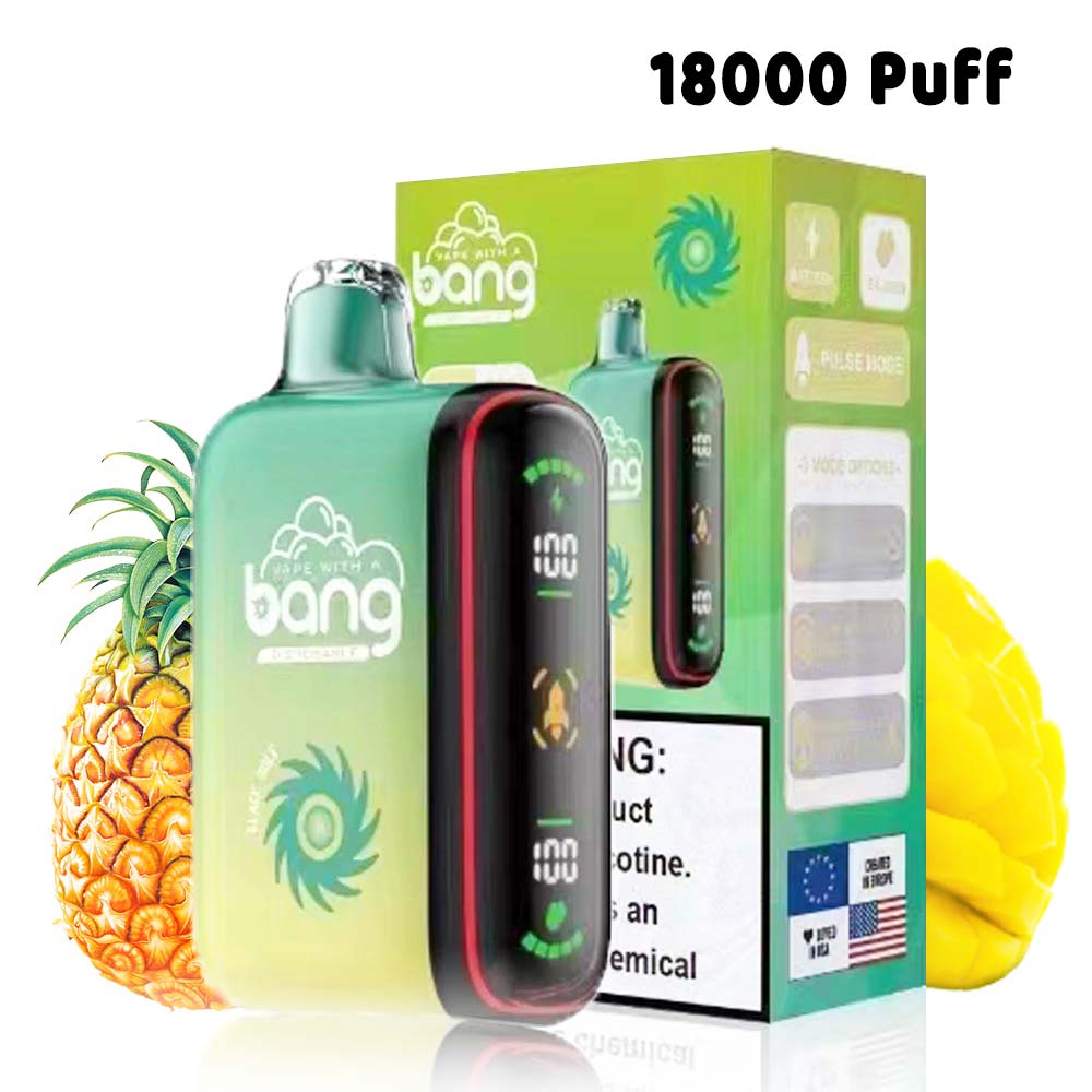 Bang 18000 puffs Vape box Digital Puff 18K Wholesale Price-650mAh Battery, 28ml E-liquid, Multiple Nicotine 12 Flavors