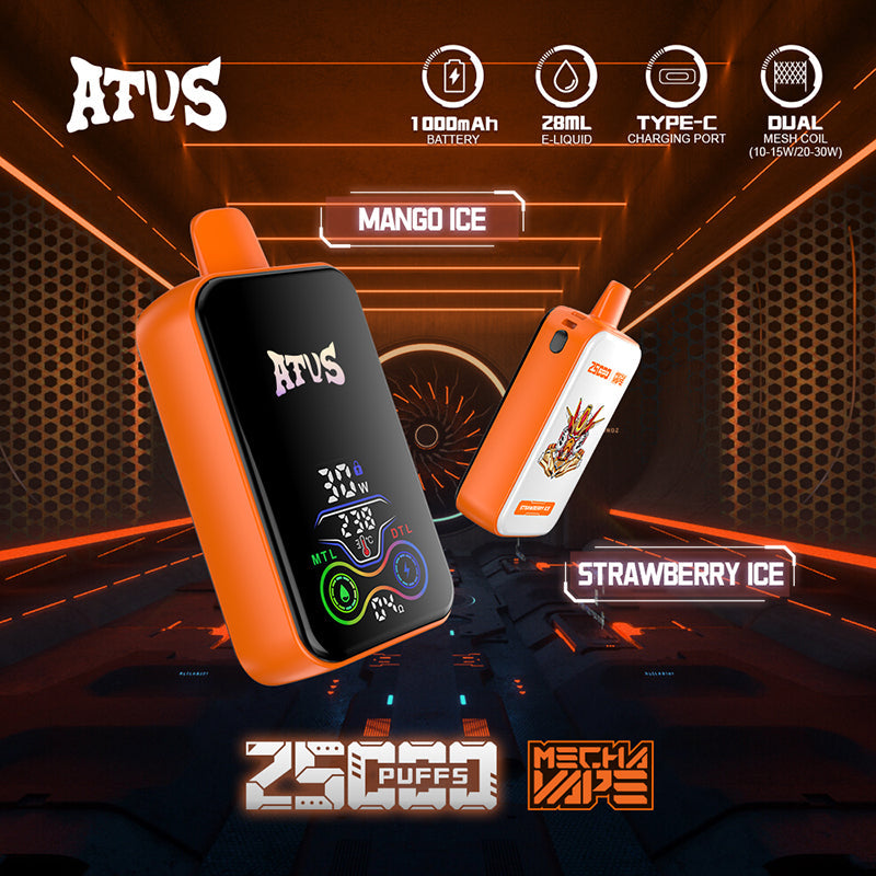 ATVS Mecha 25000 Puffs Disposable Vape Wholesale-1000mAh, 20ml E-liquid,Multiple Nicotine 14 Flavors
