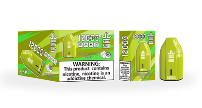 BangKing 12K Puffs Smart Full Screen Turn Ice Wholesale Disposable Vape Puff 12000k Prefilled Pod-850mAh Battery, Multiple Nicotine 12 Flavors