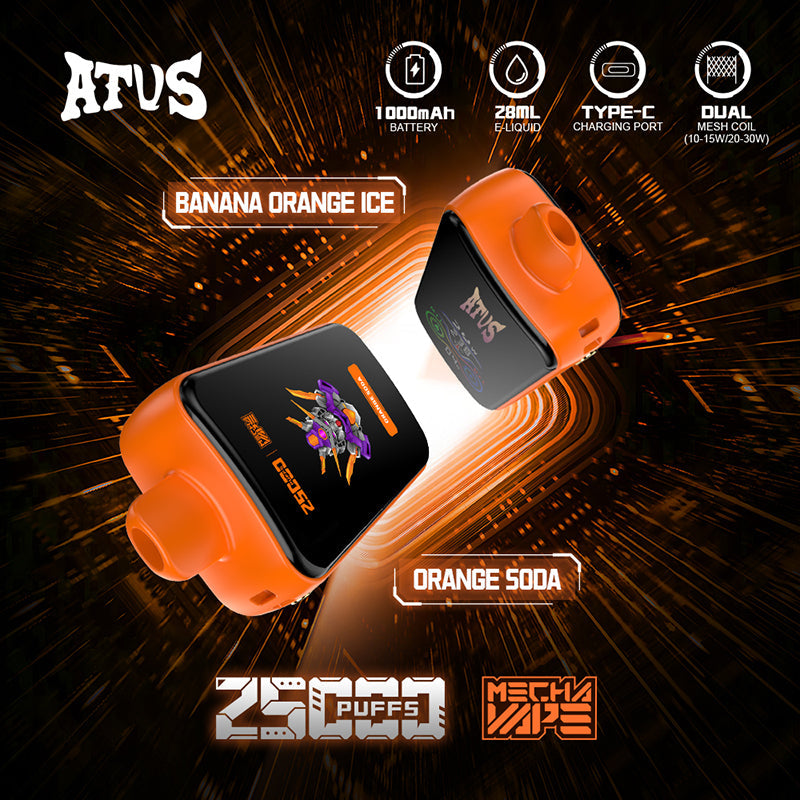 ATVS Mecha 25000 Puffs Disposable Vape Wholesale-1000mAh, 20ml E-liquid,Multiple Nicotine 14 Flavors