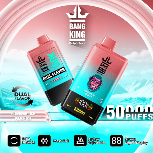 EU Warehouse Puff 50K 2 in 1 Bang King 50000 Puffs Double Flavors Digital Screen 2025 Disposable Vape Shop