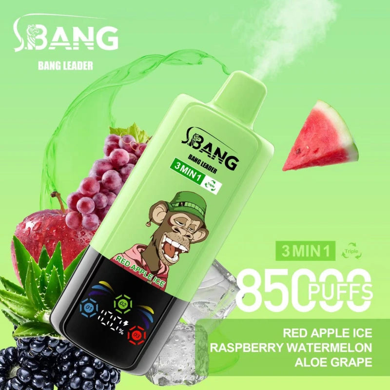 Bang Leader 85000 Puffs 85K Triple Flavors 3 in 1 Wholesale Vape Shop Online Smart Screen Disposable Electronic Cigarette