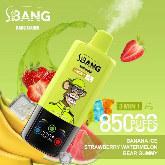 Bang Leader 85000 Puffs 85K Triple Flavors 3 in 1 Wholesale Vape Shop Online Smart Screen Disposable Electronic Cigarette