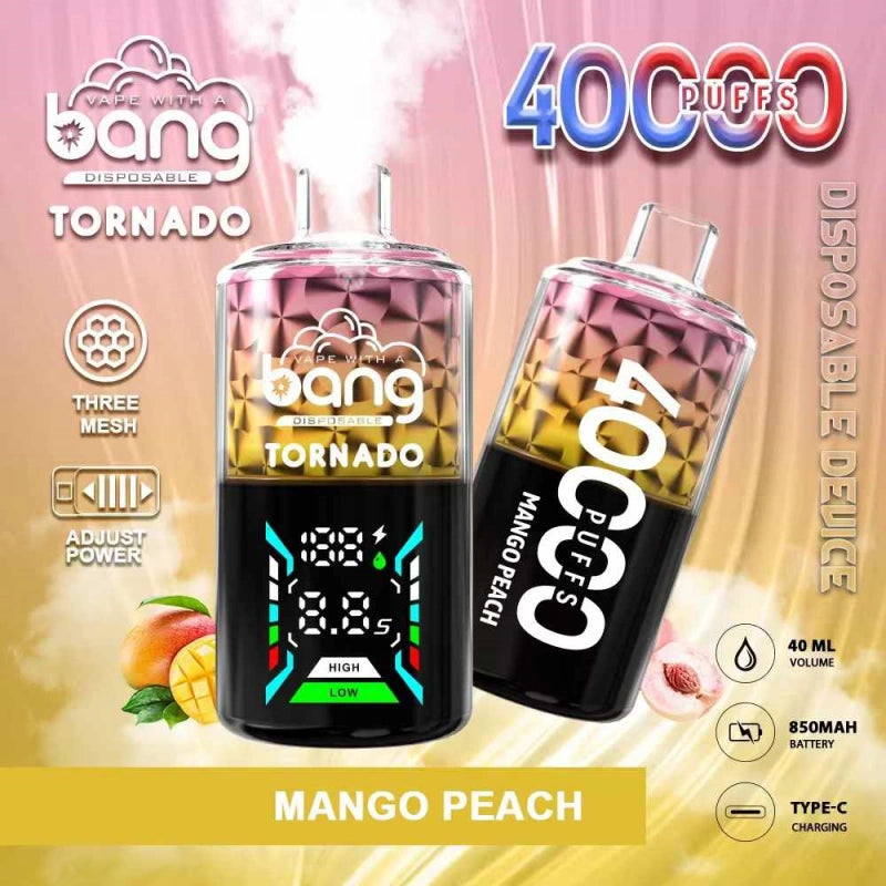 Bang Tornado 40000 Puffs 40K Smart Screen Vape Cigarette électronique jetable Wholesale