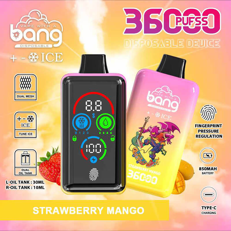 Bang ICE 36000 Puffs Disposable Vape(0% to 5% Nicotine) - 36ml E-Liquid, 850mAh Battery