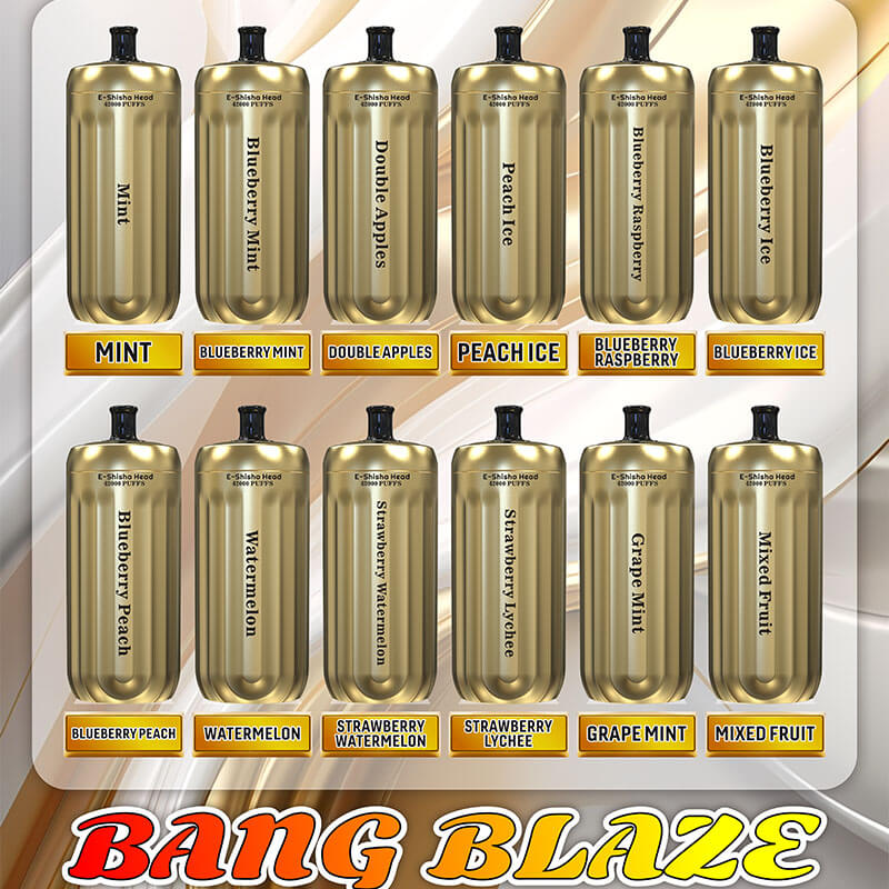 Bang Blaze E-Shisha Head 42000 - 30ml E-Liquid, 1000mAh Battery 12 Flavors