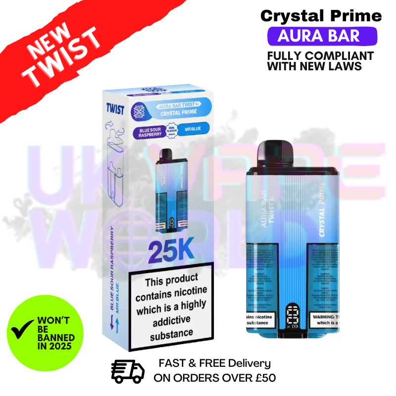 Blue Sour Raspberry Crystal Prime 25K Puff Kit
