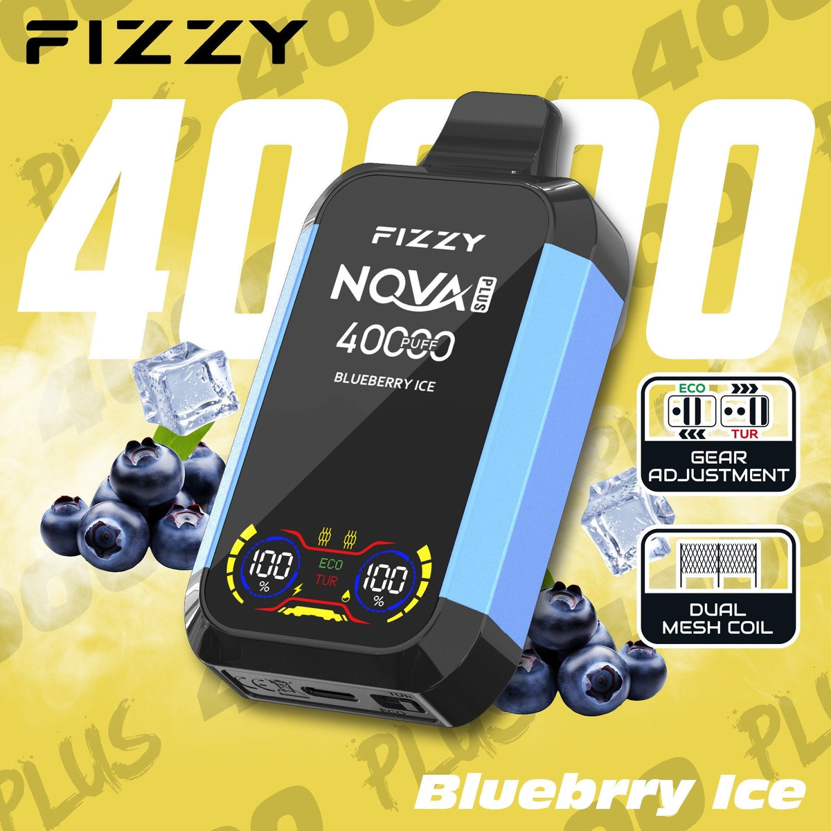 Fizzy Nova Plus 40000 40K Puffs Dual Mesh Coil Disposable Vape-Next-Level Premium Vaping
