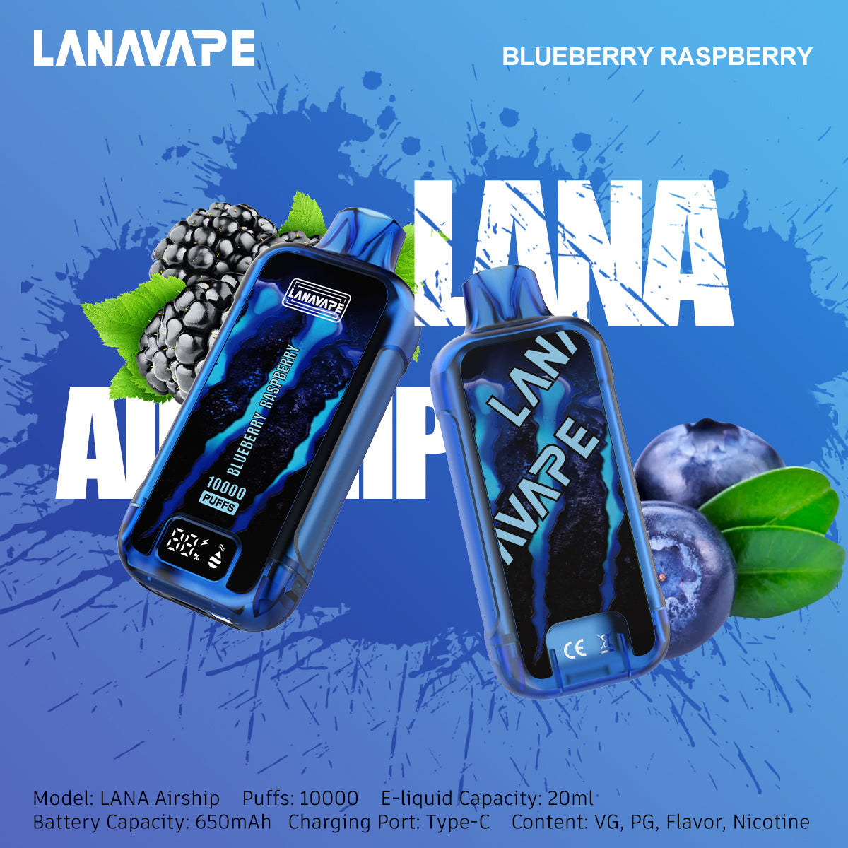 LANAVAPE 10000 Puffs Disposable Vape Wholesale-650mAh battery, 20ml E-liquid, Multiple Nicotine 10 Flavors