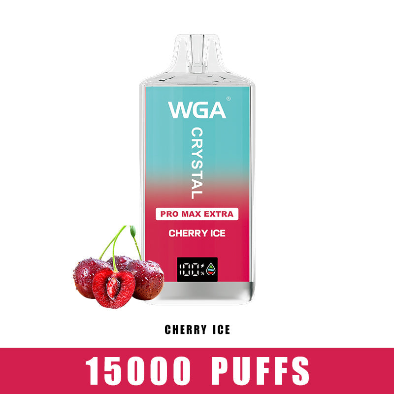 wga vape Crystal CHERRY ICE Pro Max Extra 15000 Puffs Disposable Vape