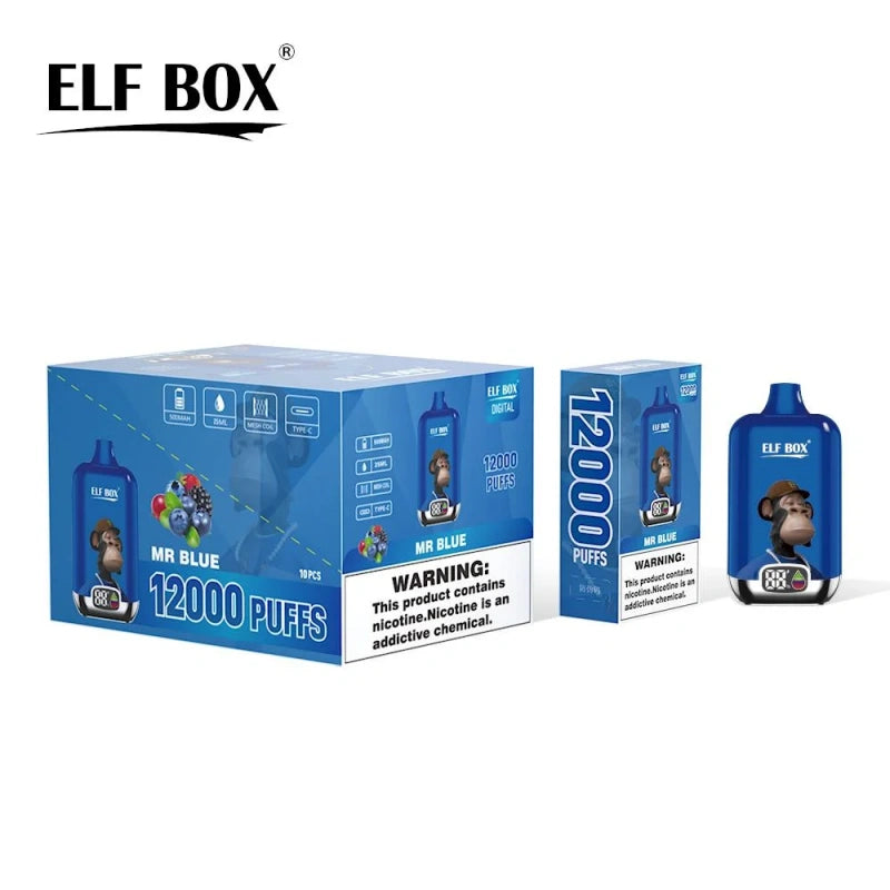 ELF BOX 12000 Puffs 12K Digital Disposable Vape Smart Screen EU Warehouse Wholesale