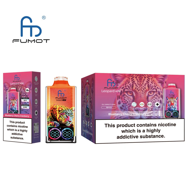 Fumot Leopard 40000 Puffs 40K Crystal Vape Disposable LED Screen Wholesale E Cigarette