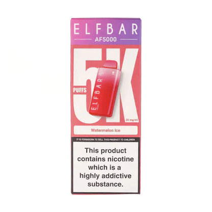 PACK OF 5 PC-  Elf Bar AF5000 Disposable Vape TPD UK