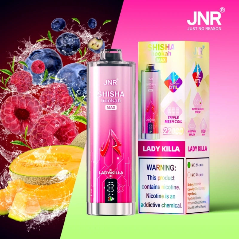 JNR Shisha Hookah Max 22000 Puffs 22K Smart Screen Disposable Vape Wholesale