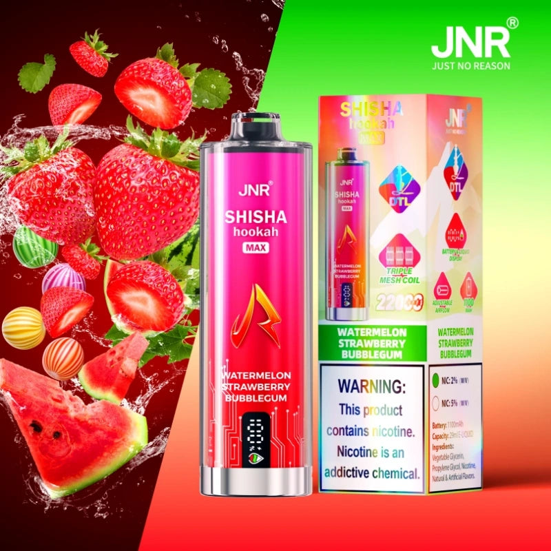 JNR Shisha Hookah Max 22000 Puffs 22K Smart Screen Disposable Vape Wholesale