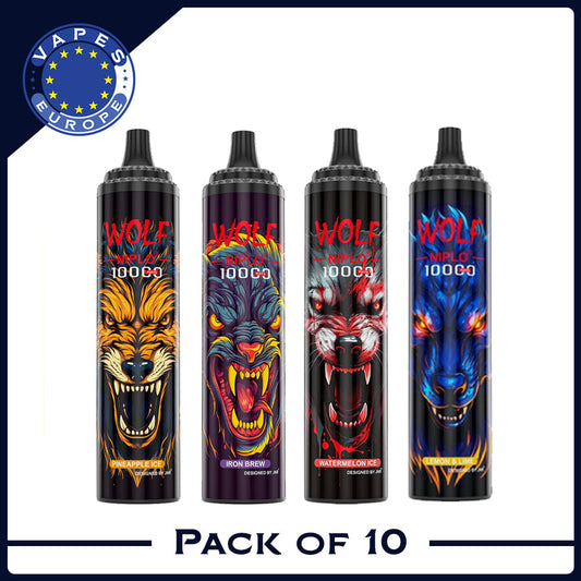 JNR Wolf Niplo  5% Disposable 10000 (Box of 10) 19 Flavors