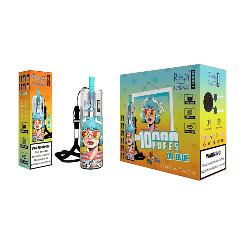 RandM Tornado 10000 Puffs Disposable Vape - 20ml, RGB Lights, 16 Flavors