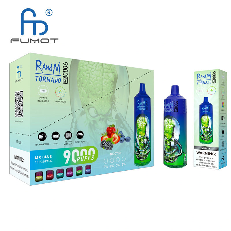 FUMOT RandM Tornado 9000 Pro | 18ml E-Juice | 9K Puffs | 48 Flavors