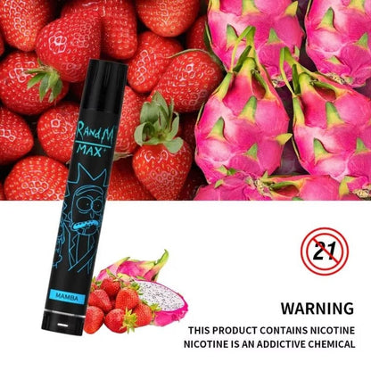 RandM Max+ 1700 Puffs 0% 2% 3% 5% Nicotine Rechargeable Disposable vape