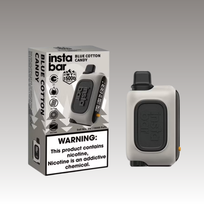 Rechargeable Insta Bar WT15000 Puffs Mesh Coil Disposable Vape 3% Nicotine-650mAh Battery, 20ml E-liquid, Multiple Nicotine 10 Flavors