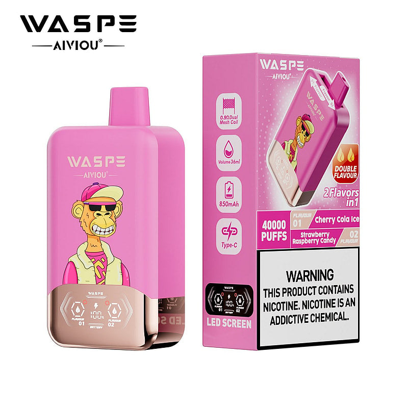 WASPE 40000 (40K Puffs) Double Taste LED Display Disposable Vape
