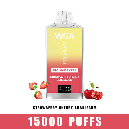 wga vape Crystal Strawberry cherry bubblegum Pro Max Extra 15000 Puffs Disposable Vape