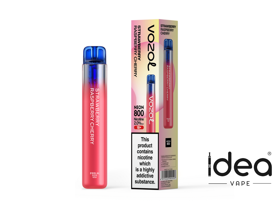 Vozol Neon 800 Vape-550mAh Battery, 2ml E-liquid, Multiple Nicotine 15 Flavors