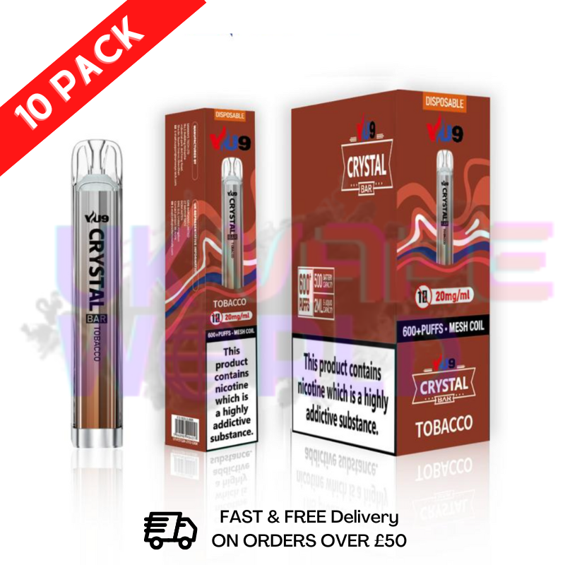 Tobacco Crystal 600 Puffs VU9 Box Of 10