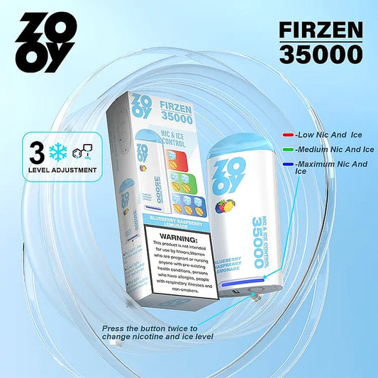 ZOOY FIRZEN 35000 Puffs Nic&Ice Control Disposable Vape 550mAh battery  10 Flavor Options