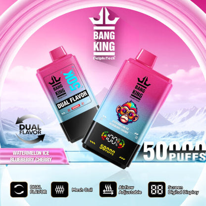 BANG KING 50000 Puffs Disposable Vape Wholesale-850mAh Battery, 50ml E-liquid, Multiple Nicotine 12 Flavors
