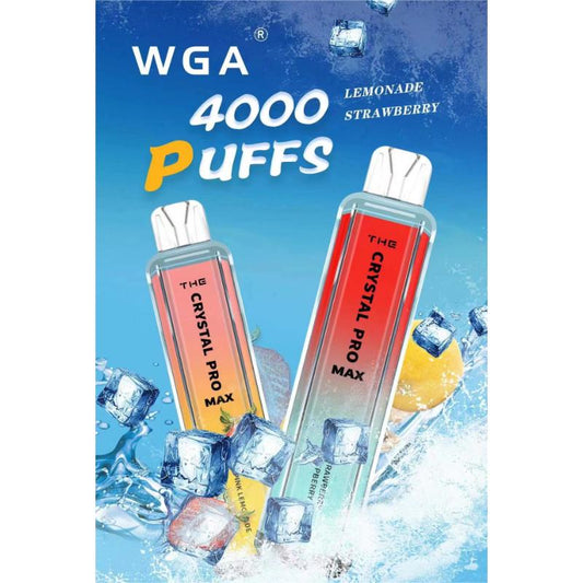 WGA CRYSTAL BLING 4000 Puffs Disposable Vape Wholesale - 2%-5% Nicotine 14ml E-liquid  160mAh Battery
