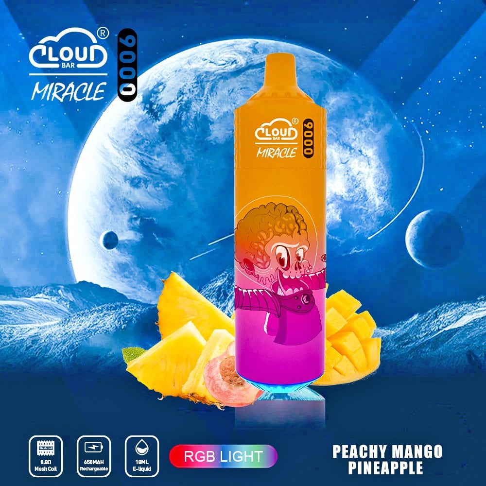 Cloud Bar Miracle 9000 Puffs 2% 3% 5% Nicotine Rechargeable Disposable vape